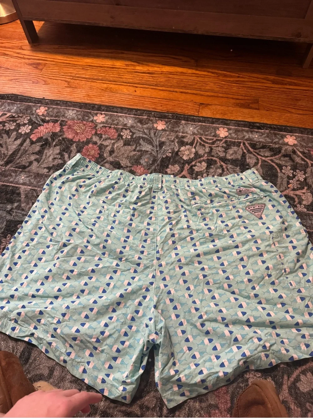 Men’s Columbia PFG XXL Omni-Shade Swim Trunks Fish Geometric Print